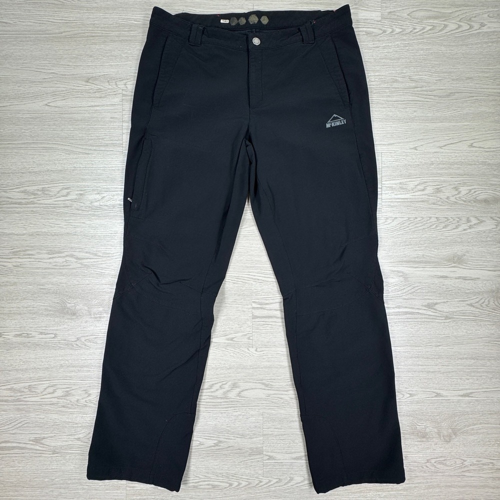 McKINLEY Mens Pants Flinders Hiking Outdoor Black W36 Stretch Cargo Pockets‎